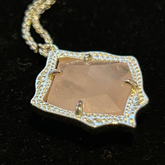 Kendra Scott Rose Quartz "Kacey" Long Pendant Necklace in Gold - Picture 4 of 9